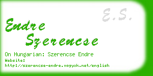 endre szerencse business card